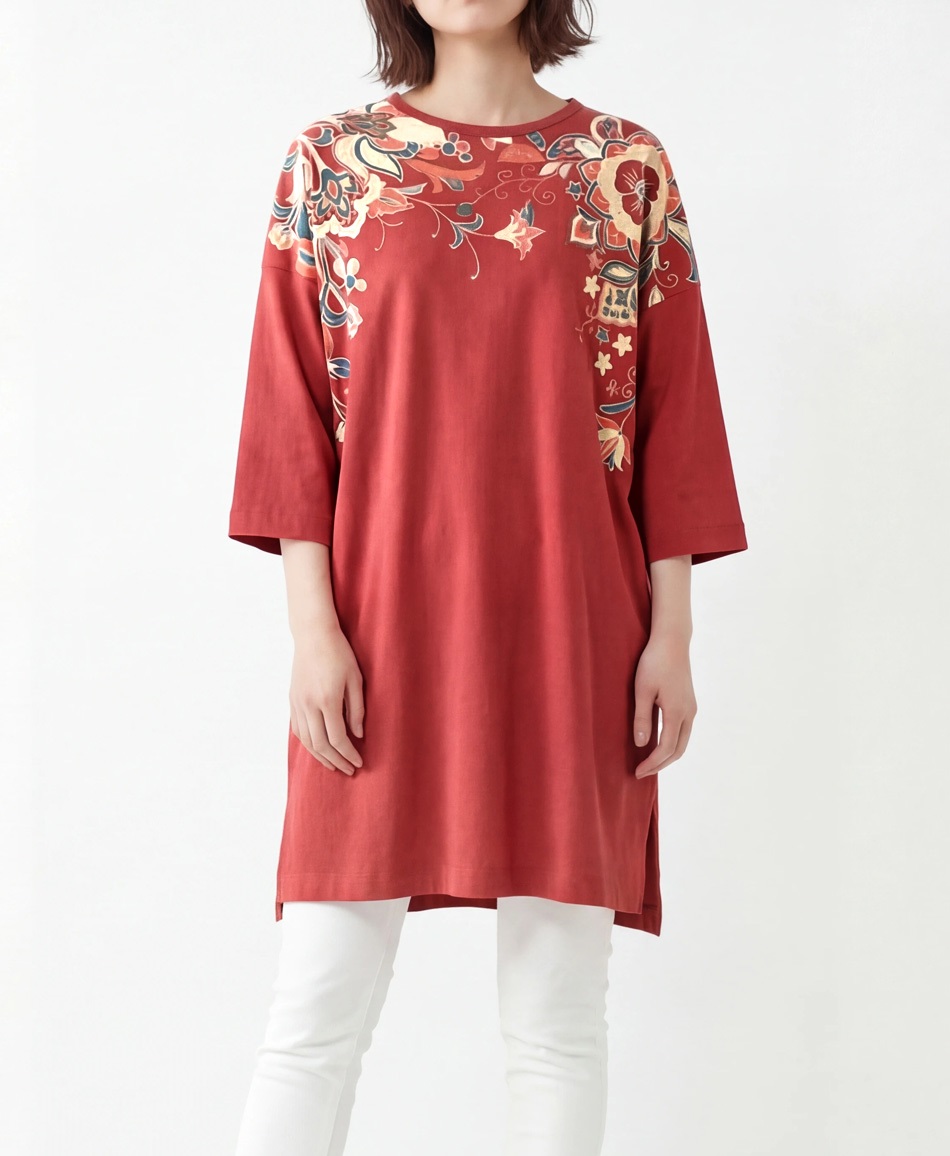 mash mania　チュニック　Happy Botanical(レッド-F)