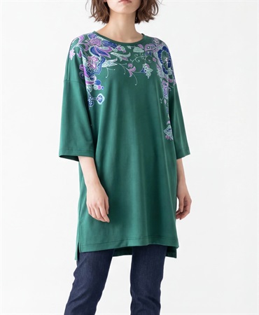 mash mania　チュニック　Happy Botanical(グリーン-F)