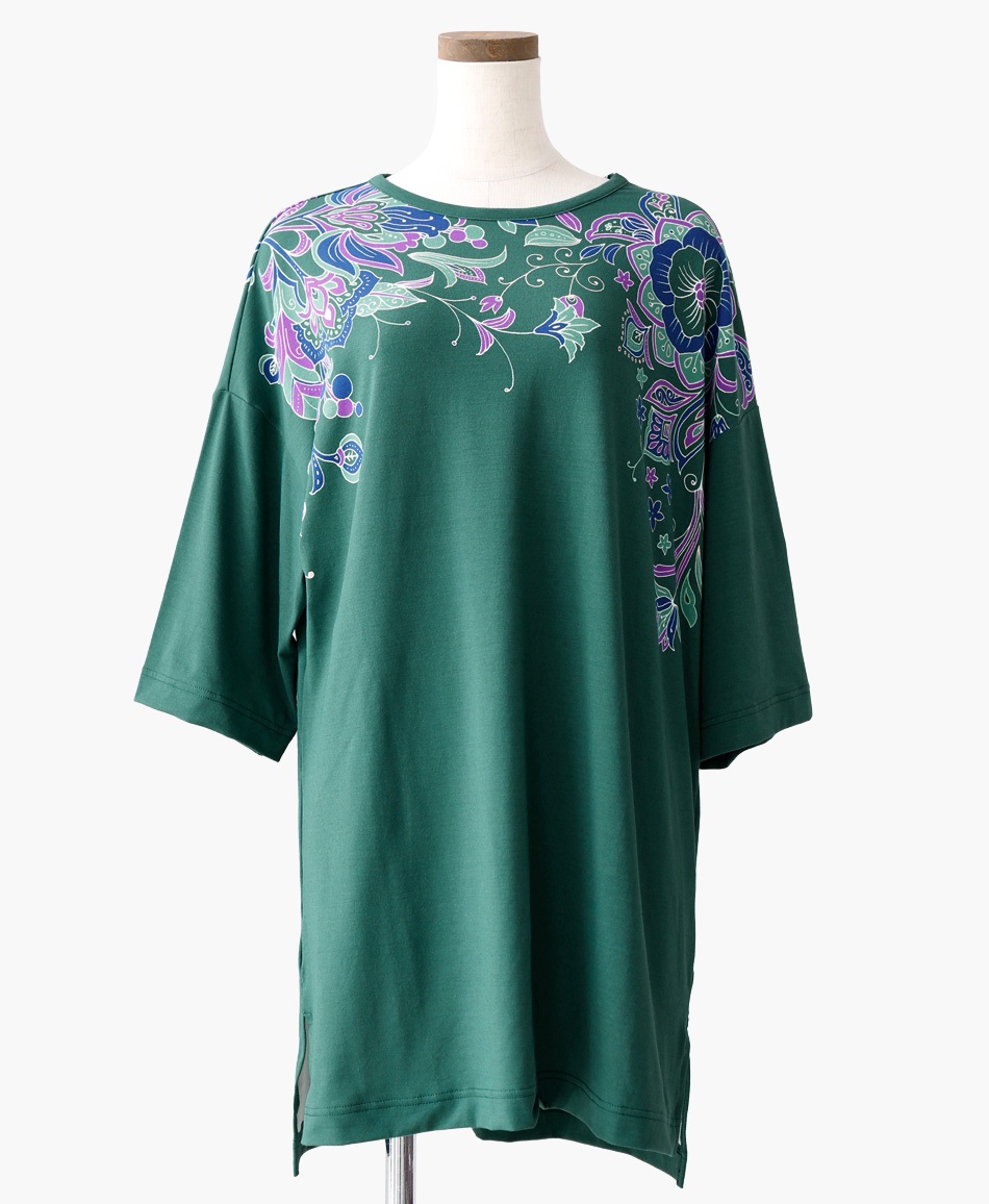 mash mania　チュニック　Happy Botanical(グリーン-F)