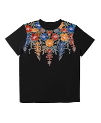 【web予約限定】THE MASH　復刻柄　半袖Tシャツ（ユニセックス）ツリバナ【6月末より順次発送予定】(ブラック-S)