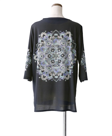 mash mania　7分袖Tシャツ　トロス(ブラック-M)