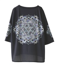 【予約受付中】mash mania　7分袖Tシャツ　トロス【7月下旬より順次発送予定】(ブラック-M)
