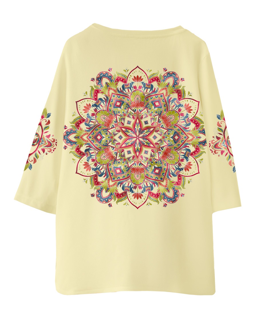 【予約受付中】mash mania　7分袖Tシャツ　トロス【7月下旬より順次発送予定】(イエロー-M)