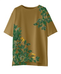 【予約受付中】mash mania　オーバーサイズTシャツ　バーディング【7月下旬より順次発送予定】(マスタード-F)