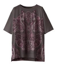 【予約受付中】mash mania　オーバーサイズTシャツ　レースフラミンゴ【7月下旬より順次発送予定】(ダークグレー-F)