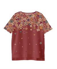 【web予約限定】THE MASH　復刻柄　オーバーサイズTシャツ　花吹雪【9月中旬より順次発送予定】(レッド-M)