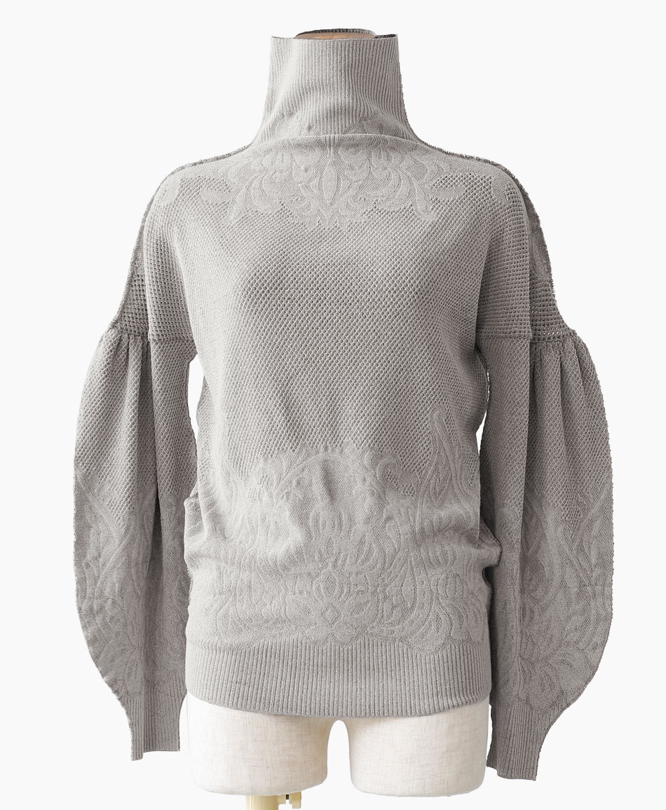 【予約受付中】mash mania　プリモーディアルバルキー　ボリュームスリーブプルオーバー　サフロン【10月上旬より順次発送予定】(グレージュ-F)