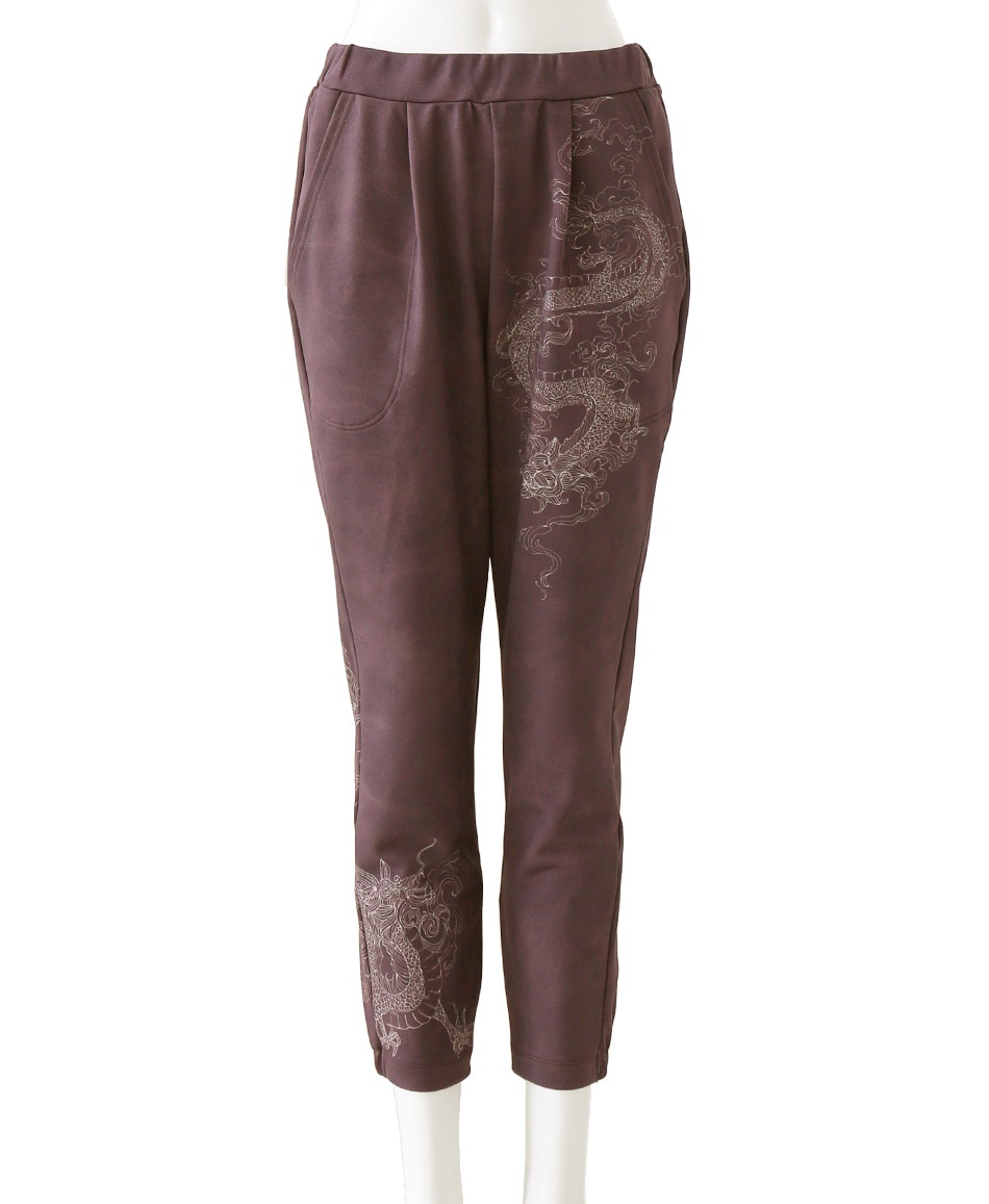 【予約受付中】mash mania　ハイテンション裏起毛ジョガーパンツ　ドラゴン【11月下旬より順次発送予定】(ブラウン-M)