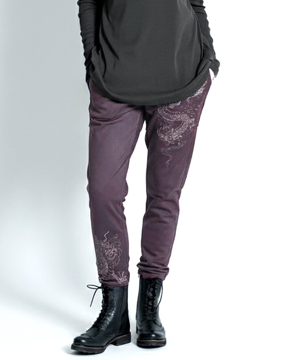 【予約受付中】mash mania　ハイテンション裏起毛ジョガーパンツ　ドラゴン【11月下旬より順次発送予定】(パープル-M)