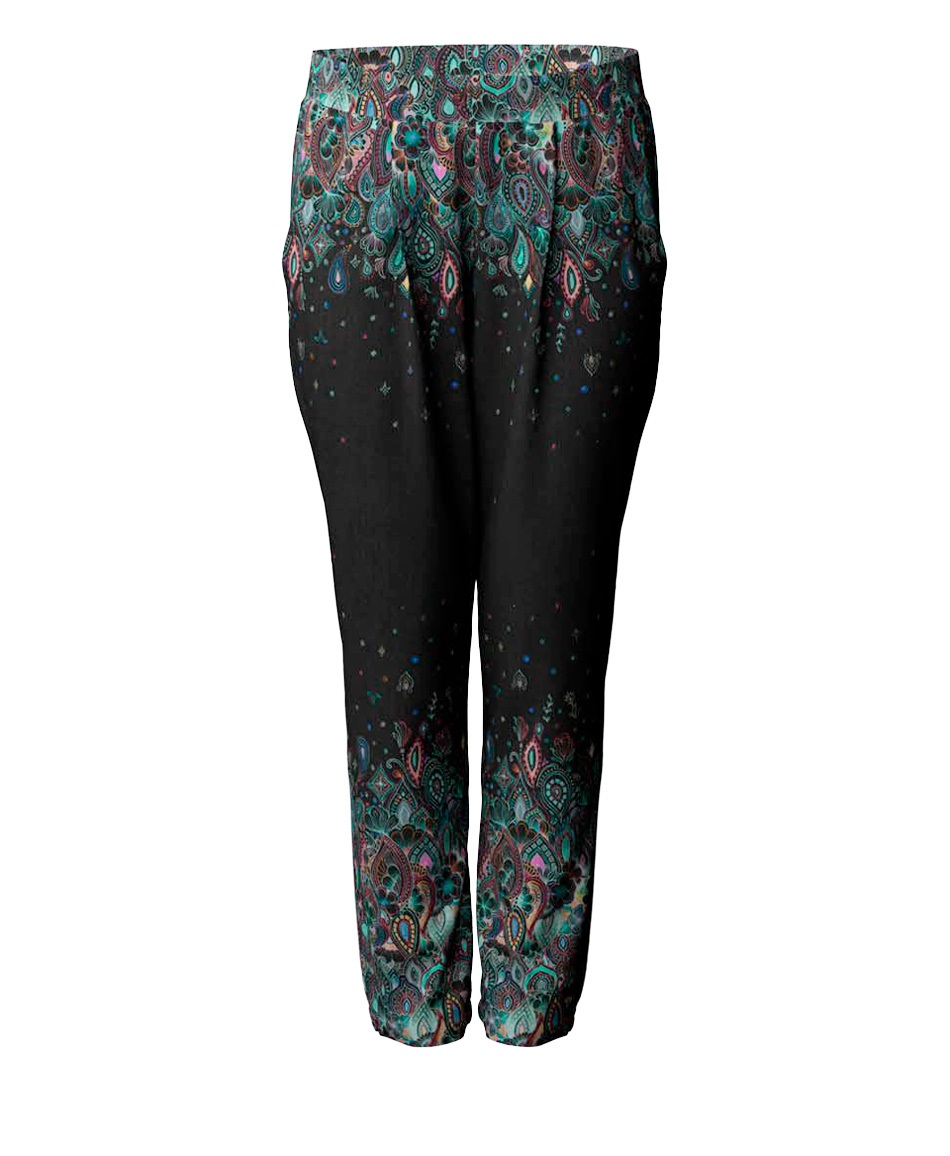 【予約受付中】mash mania　ハイテンション裏起毛ジョガーパンツ　ファンタスティック・ペイズリー【11月下旬より順次発送予定】(ブラック-M)