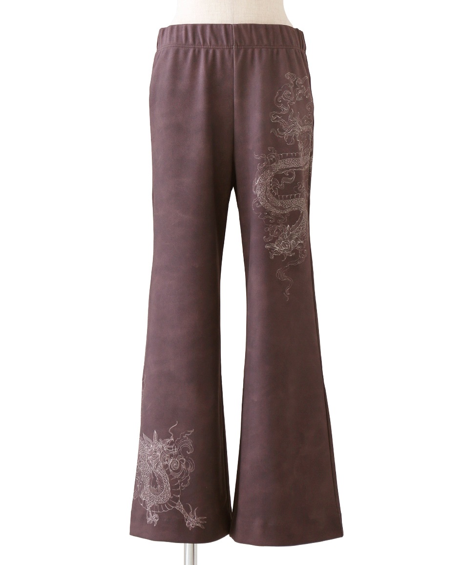 【予約受付中】mash mania　ハイテンション裏起毛セミワイドパンツ　ドラゴン【11月下旬より順次発送予定】(ブラウン-M)