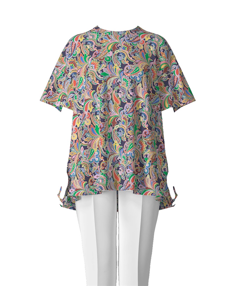 【オーダー】Stella ブラウス Made With Liberty Fabric｜Viscotecs make your brand(ネイビー-S)