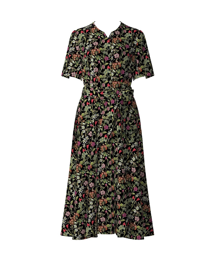 【オーダー】Janis コートドレス Made With Liberty Fabric｜Viscotecs make your brand(ブラック-S)
