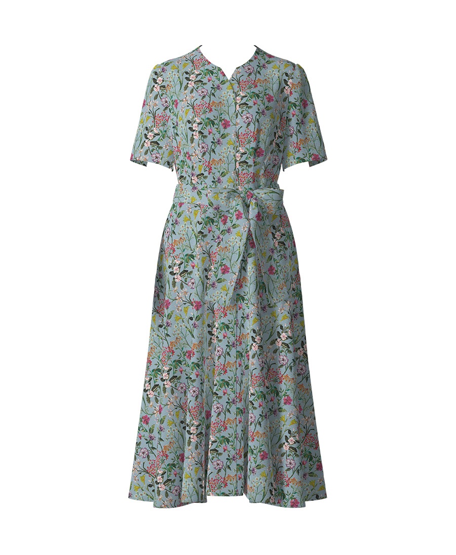 【オーダー】Janis コートドレス Made With Liberty Fabric｜Viscotecs make your brand(グレー-S)