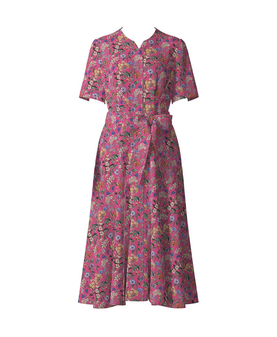 【オーダー】Janis コートドレス Made With Liberty Fabric｜Viscotecs make your brand(ピンク-S)