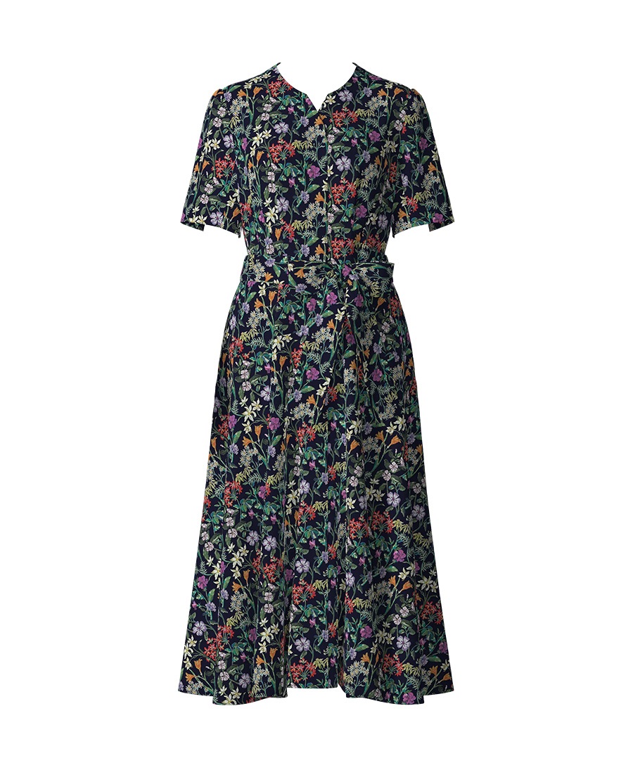【オーダー】Janis コートドレス Made With Liberty Fabric｜Viscotecs make your brand(ネイビー-S)