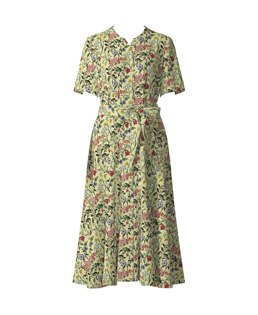 【オーダー】Janis コートドレス Made With Liberty Fabric｜Viscotecs make your brand(クリーム-S)