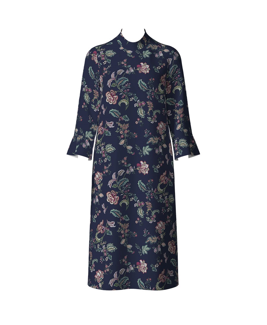 【オーダー】Lily ワンピース｜Viscotecs make your brand(ネイビー-5号)