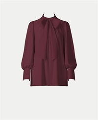 【オーダー】Grace ブラウス（ロングカフス）｜Viscotecs make your brand(レッド-S)