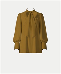 【オーダー】Grace ブラウス（ロングカフス）｜Viscotecs make your brand(マスタード-S)