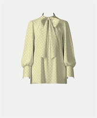 【オーダー】Grace ブラウス（ロングカフス）｜Viscotecs make your brand(ベージュ-S)