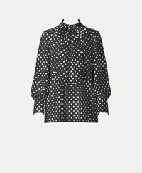 【オーダー】Grace ブラウス（ロングカフス）｜Viscotecs make your brand(ブラック-S)