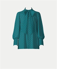 【オーダー】Grace ブラウス（ロングカフス）｜Viscotecs make your brand(グリーン-S)