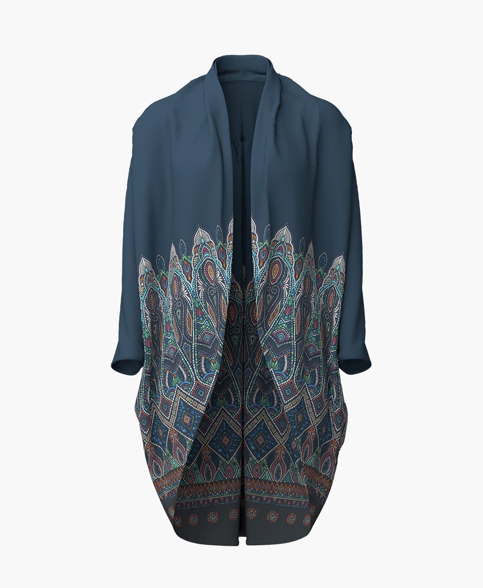 【予約受付中】mash mania　はおり　ペイズリーモザイク【1月下旬より順次発送予定】(ネイビー-F)