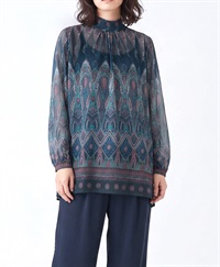 mash mania　ギャザーフレアーチュニック　ペイズリーモザイク