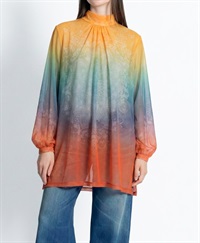 【予約受付中】mash mania　ギャザーフレアーチュニック　シンフォニア【1月下旬より順次発送予定】(オレンジ-F)