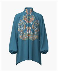 【予約受付中】mash mania　ギャザーフレアーチュニック　リーガルフェザー【1月下旬より順次発送予定】(ブルー-F)