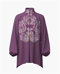 【予約受付中】mash mania　ギャザーフレアーチュニック　リーガルフェザー【1月下旬より順次発送予定】(パープル-F)