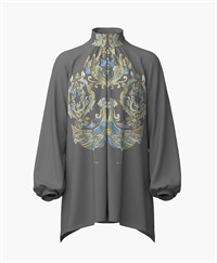 mash mania　ギャザーフレアーチュニック　リーガルフェザー(グレー-F)