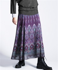 【予約受付中】mash mania　リバーシブルスカート　ペイズリーモザイク【1月下旬より順次発送予定】(パープル-F)