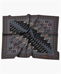 【予約受付中】mash mania　スカーフ　ペイズリーモザイク【1月下旬より順次発送予定】(ブラック-F)