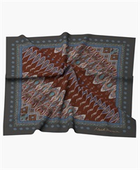 【予約受付中】mash mania　スカーフ　ペイズリーモザイク【1月下旬より順次発送予定】(ブラウン-F)