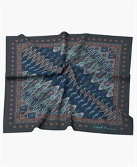 【予約受付中】mash mania　スカーフ　ペイズリーモザイク【1月下旬より順次発送予定】(ネイビー-F)