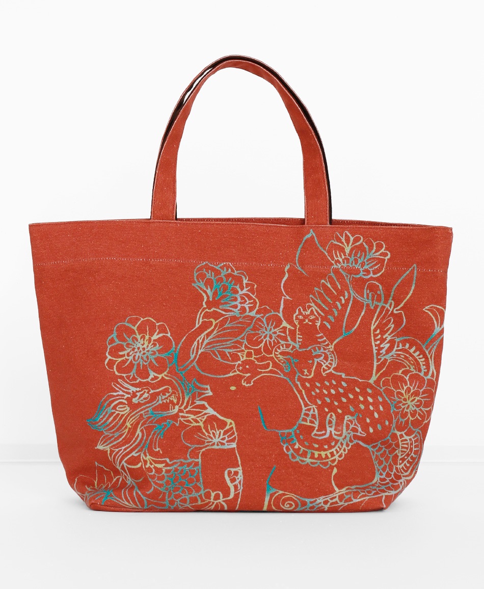 【予約受付中】mash mania　トートバッグ　ジョイフルライン【1月下旬より順次発送予定】(オレンジ-F)