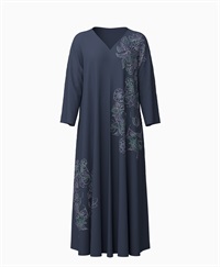 【予約受付中】mash mania　8分袖リバーシブルワンピース　ジョイフルライン【1月下旬より順次発送予定】(ネイビー-F)