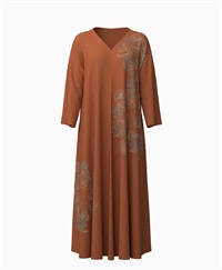 【予約受付中】mash mania　8分袖リバーシブルワンピース　ジョイフルライン【1月下旬より順次発送予定】(オレンジ-F)