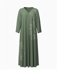 【予約受付中】mash mania　8分袖リバーシブルワンピース　ジョイフルライン【1月下旬より順次発送予定】(カーキ-F)