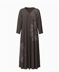 【予約受付中】mash mania　8分袖リバーシブルワンピース　ジョイフルライン【1月下旬より順次発送予定】(チョコブラウン-F)