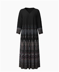 【予約受付中】mash mania　8分袖リバーシブルワンピース　ペイズリーモザイク【1月下旬より順次発送予定】(ブラック-F)