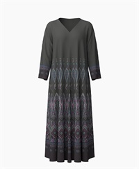 【予約受付中】mash mania　8分袖リバーシブルワンピース　ペイズリーモザイク【1月下旬より順次発送予定】(チャコール-F)