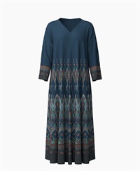 【予約受付中】mash mania　8分袖リバーシブルワンピース　ペイズリーモザイク【1月下旬より順次発送予定】(ネイビー-F)