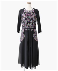 【予約受付中】mash mania　8分袖リバーシブルワンピース　リーガルフェザー【1月下旬より順次発送予定】(ブラック-F)