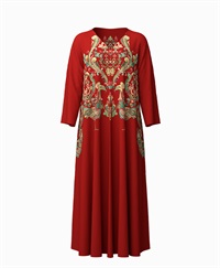 【予約受付中】mash mania　8分袖リバーシブルワンピース　リーガルフェザー【1月下旬より順次発送予定】(レッド-F)