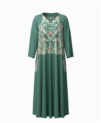 【予約受付中】mash mania　8分袖リバーシブルワンピース　リーガルフェザー【1月下旬より順次発送予定】(グリーン-F)