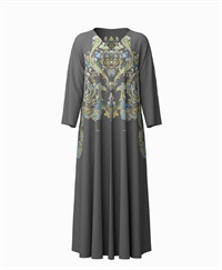 【予約受付中】mash mania　8分袖リバーシブルワンピース　リーガルフェザー【1月下旬より順次発送予定】(グレー-F)