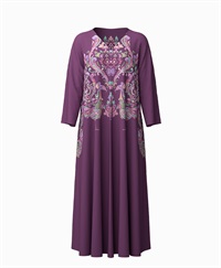 【予約受付中】mash mania　8分袖リバーシブルワンピース　リーガルフェザー【1月下旬より順次発送予定】(パープル-F)